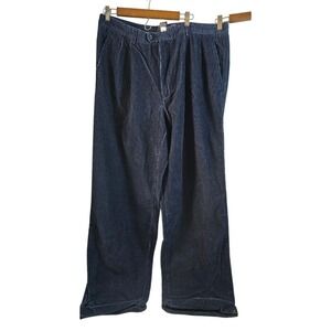 Susquehanna Trail Vintage  Navy Corduroy Trousers With Wide Cuffed Leg 40 32